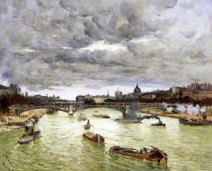 The Seine at Paris with the Pont du Carousel also known as The Seine at Paris Pont Alexander III