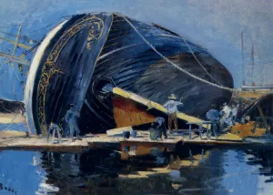 The Ship Builders by Frank Myers Boggs - Oil Painting Reproduction
