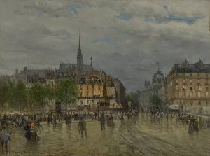 View of Paris by Frank Myers Boggs Oil Painting