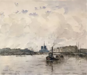 Vue de la Cite, en amont du quai Henri IV by Frank Myers Boggs Oil Painting