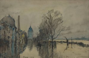 Vue de la Seine pendant les inondations by Frank Myers Boggs Oil Painting