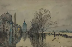 Vue de la Seine pendant les inondations by Frank Myers Boggs Oil Painting