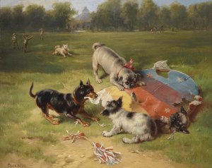 Ein gefundenes Spielzeug by Frank Paton Oil Painting