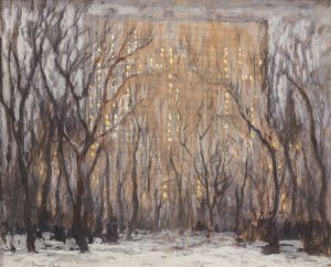 Union Square by Frank S. Hermann Oil Painting