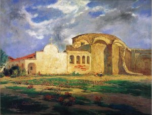 San Juan Capistrano Mission by Frank Sauerwein Oil Painting