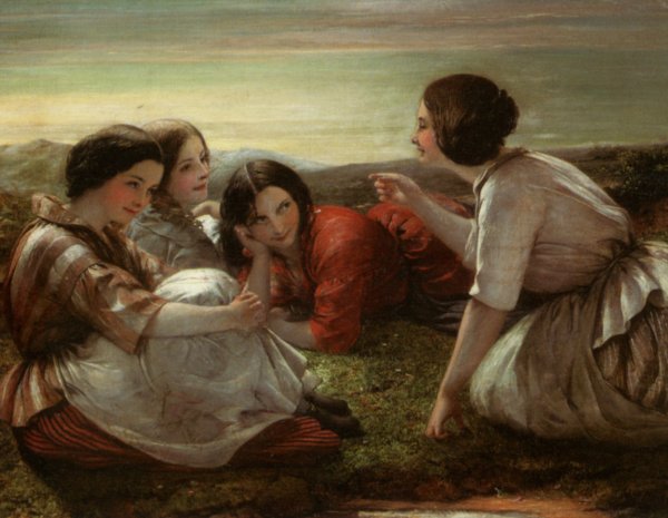 Plotting Mischief by Frank Stone - Hand-Painted Oil Painting Reproduction