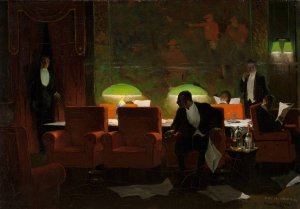 A Gentleman's Club by Frank Street Oil Painting