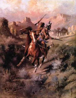 The Last Shot by Frank Tenney Johnson - Oil Painting Reproduction