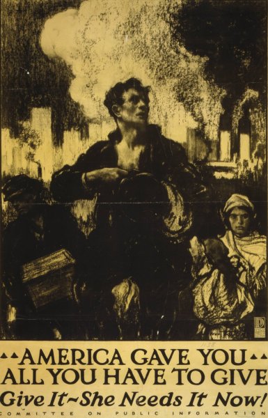Main Product Photo of America gave you all you have to give, give it - she needs it now!  Painting by Frank Walter Taylor