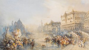 The Fiesta San Marco in Venice by Frank Wasley Oil Painting