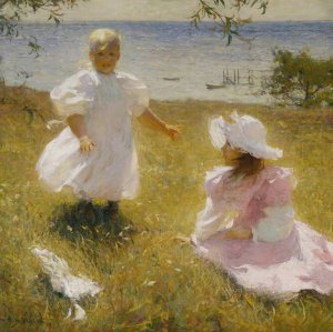 The sisters by Frank Weston Benson   Oil Painting