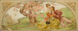Amorous Young Couple by Frank Xavier Leyendecker Oil Painting