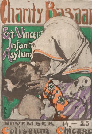Charity bazaar, St. Vincent infant asylum, November 14-25; Coliseum Chicago by Frank Xavier Leyendecker Oil Painting