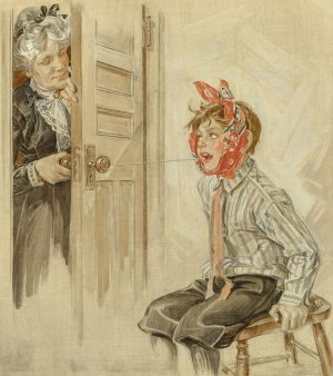 Loose Tooth by Frank Xavier Leyendecker Oil Painting