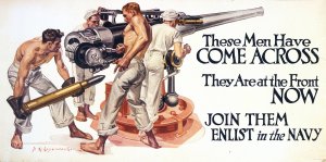 These men have come across, they are at the front now by Frank Xavier Leyendecker Oil Painting