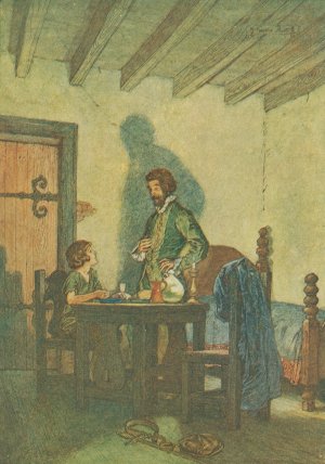 I think thou callest thyself Miles Hendon, if I heard thee aright by Franklin Booth Oil Painting