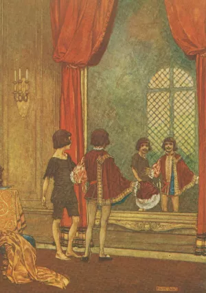 The two went and stood side by side before a great mirror, and lo, a miracle! by Franklin Booth Oil Painting