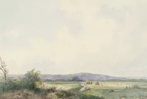 Landschap met weiden, bij de duinen by Frans Arnold Breuhaus De Groot Oil Painting