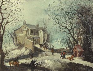 Winter Landscape by Frans De Momper Oil Painting