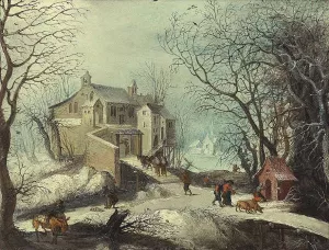 Winter Landscape by Frans De Momper - Oil Painting Reproduction
