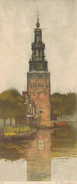 Montelbaanstoren in Amsterdam by Frans Everbag Oil Painting