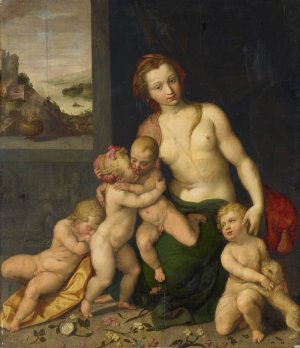Caritas by Frans Floris Oil Painting