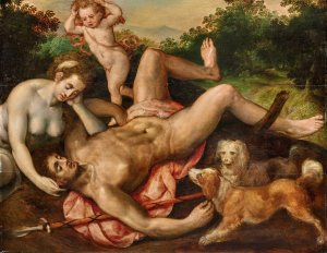 The Death of Adonis by Frans Floris Oil Painting