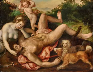 The Death of Adonis by Frans Floris Oil Painting