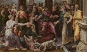 The Judgement of Solomon by Frans Floris Oil Painting