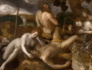 The Lamentation over Abel Oil painting by Frans Floris