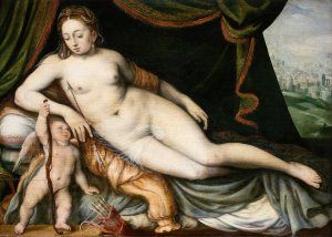 Venus and Cupid by Frans Floris Oil Painting