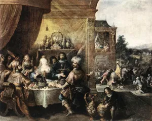 Feast of Esther by Frans Francken II - Oil Painting Reproduction