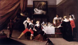 Genre Scene by Frans Francken II - Oil Painting Reproduction