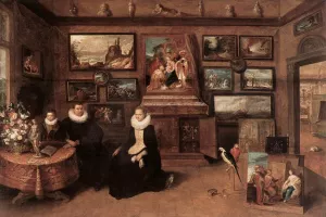 Sebastiaan Leerse in his Gallery by Frans Francken II - Oil Painting Reproduction