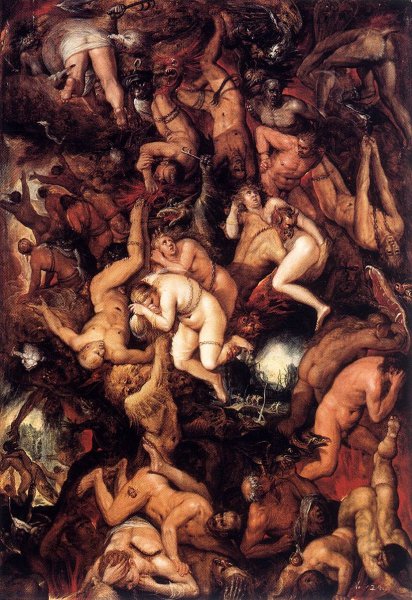 Main Product Photo of The Damned Being Cast into Hell Painting by Frans Francken II