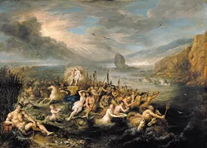 The Triumph of Neptune and Amphitrite by Frans Francken II Oil Painting