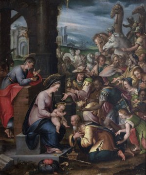 The Adoration of the Magi by Frans Francken The Elder Oil Painting