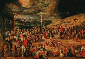 The Crucifixion on Mount Calvary by Frans Francken The Elder Oil Painting