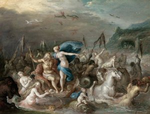 The Triumph of Neptune and Amphitrite by Frans Francken The Elder Oil Painting