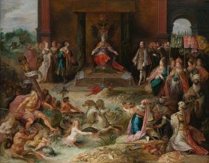 Allegory on the Abdication of Emperor Charles v in Brussels by Frans Francken The Younger Oil Painting
