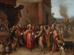 Croesus showing Solon his Riches by Frans Francken The Younger Oil Painting