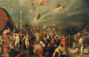 Different ways of becoming immortal by Frans Francken The Younger Oil Painting