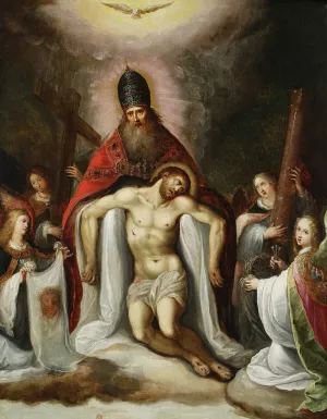 Holy Trinity by Frans Francken The Younger Oil Painting