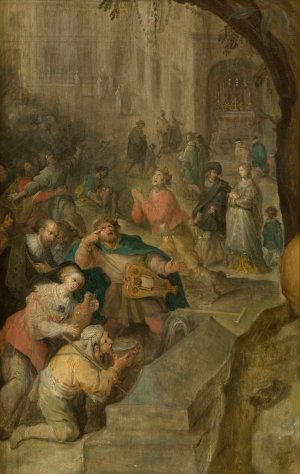 Miraculous Events at the Grave of Saint Bruno the Carthuisian by Frans Francken The Younger Oil Painting