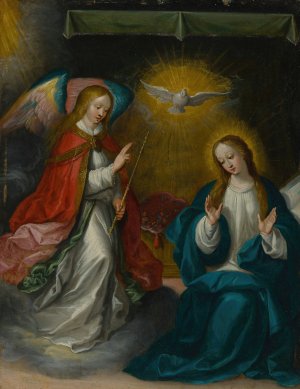 The Annunciation by Frans Francken The Younger Oil Painting