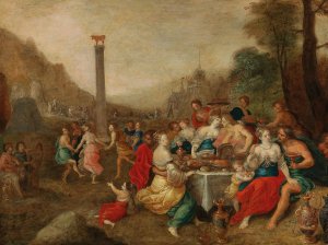 The Dance around the Golden Kalf by Frans Francken The Younger Oil Painting