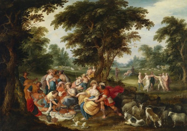 The Golden Age by Frans Francken The Younger - Hand-Painted Oil Painting Reproduction