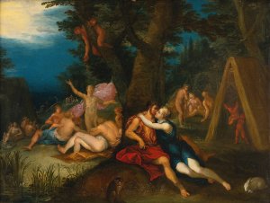 The Golden Age by Frans Francken The Younger Oil Painting