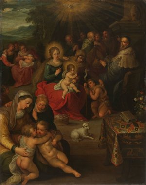 The Holy Kinship by Frans Francken The Younger Oil Painting