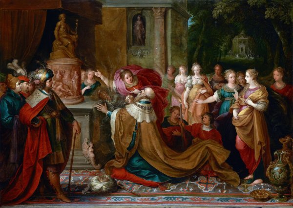 The Idolatry of Solomon  by Frans Francken The Younger - Hand-Painted Oil Painting Reproduction